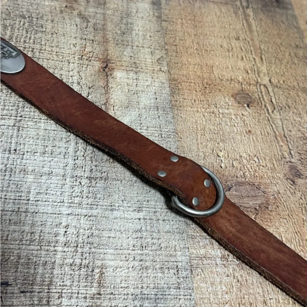 ZEP-PRO Pet Texas Tech University Brown Leather Metal Dog Collar‎ XL